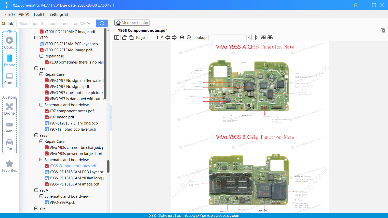 VIVO Y93S Component Notes